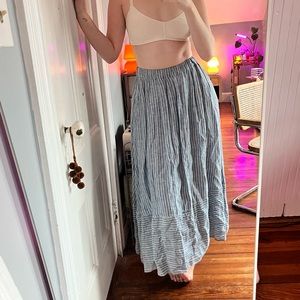 CP Shades Sophia Pinstripe Chambray Linen Skirt XS